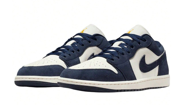 Air Jordan 1 Low SE 'Obsidian University Gold' Blue Sneakers Men IO7448-400